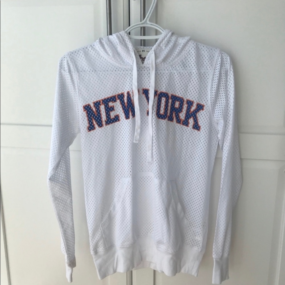 Sz xs New York (knicks) white mesh hoodie NBA